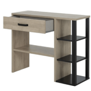 UrbanStudy - Diseño Moderno con Estantería Lateral y Cajón Superior